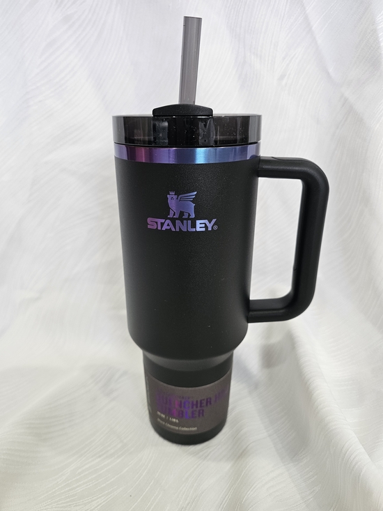 Stanley Other - Stanley Black Travel Mug with Iridescent Purple Logo NEW